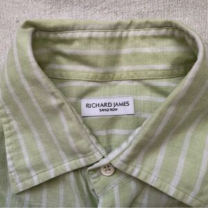 Richard James Light Green Striped Casual Shirt